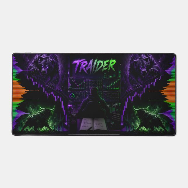 traider, trading, cyberpunk, gaming, neon, pillow, (Recto)