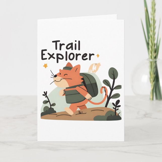Trail Explorer Cat - Carte de voeux (Devant)