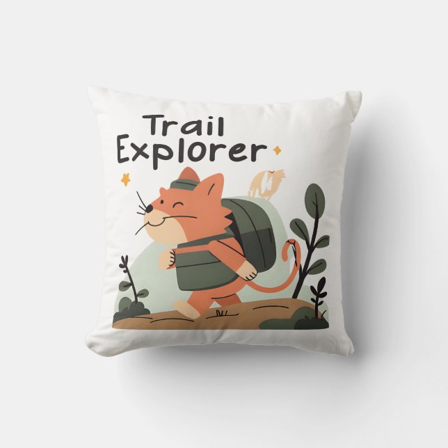 Trail Explorer Cat - Oreiller décoratif (Recto)