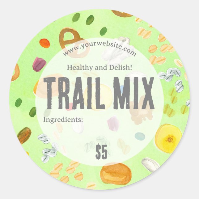 Trail Mix Healthy Snack Étiquette (Devant)