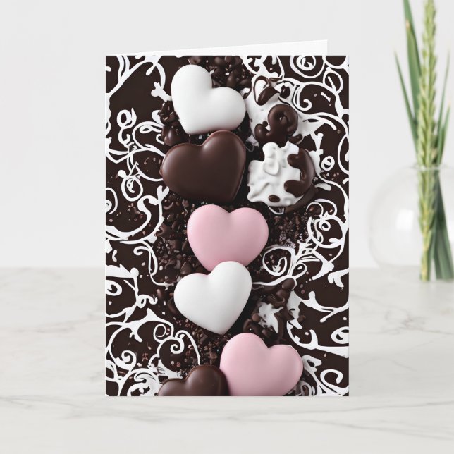 Trail of Chocolate Hearts Carte de remerciements (Devant)
