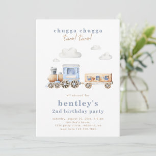 Train 2e Invitation d'anniversaire Numérique ou