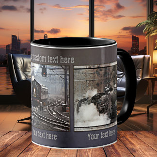 Train à vapeur vintage Mug photo personnalisé
