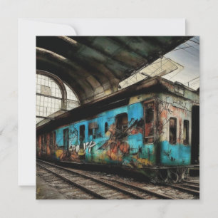 Train abandonné avec graffitis Art de rue urbain