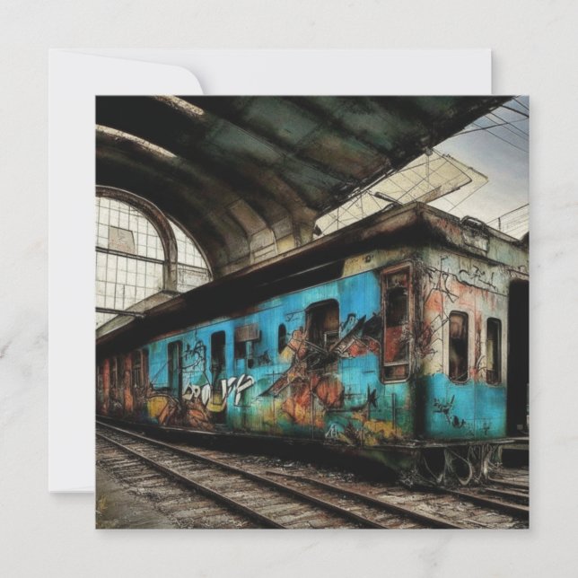 Train abandonné avec graffitis Art de rue urbain (Devant)