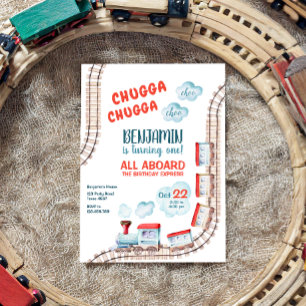 Train Anniversaire Invitation Boy Chugga Choo Trai