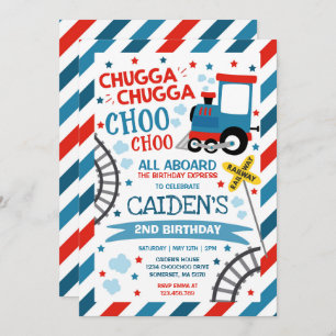 Train Anniversaire Invitation Chugga Chugga Choo C