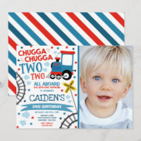 Train Anniversaire Invitation Chugga Chugga Deux T