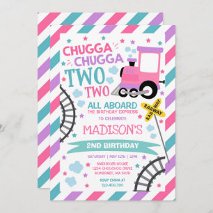 Train Anniversaire Invitation Chugga Chugga Deux T