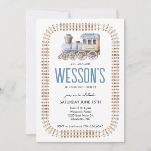 Train Birthday, Tous à bord Birthday Invitation