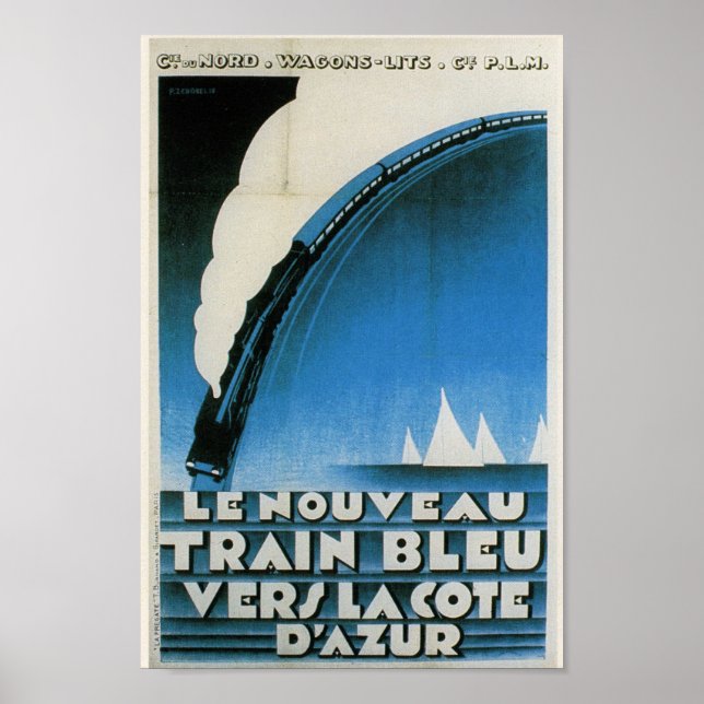 Train Bleu Côte D'Azur Voyage Art Déco Français (Devant)