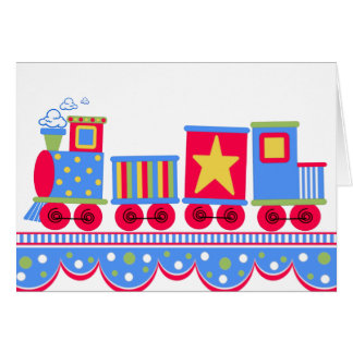 Train bleu et rouge de peu