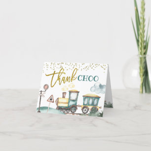 Train Boy 2e Anniversaire Merci Carte pliée