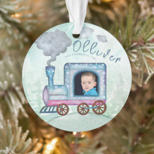 Train Choo Choo Tous à bord photo d'anniversaire