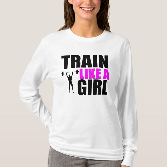 Train comme une fille - sweat - shirt à capuche de (Devant)
