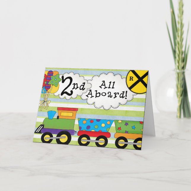 Train d'anniversaire 2e anniversaire Invitations d (Devant)