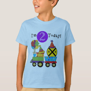 Train d'anniversaire 2e T-shirts et cadeaux d'anni