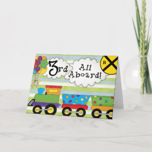 Train d'anniversaire 3e anniversaire Invitations