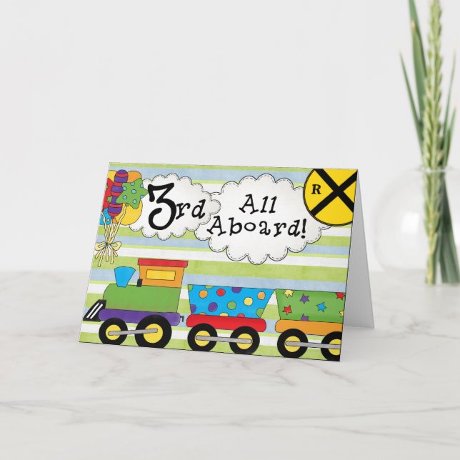 Train d'anniversaire 3e Invitations d'anniversaire (Devant)