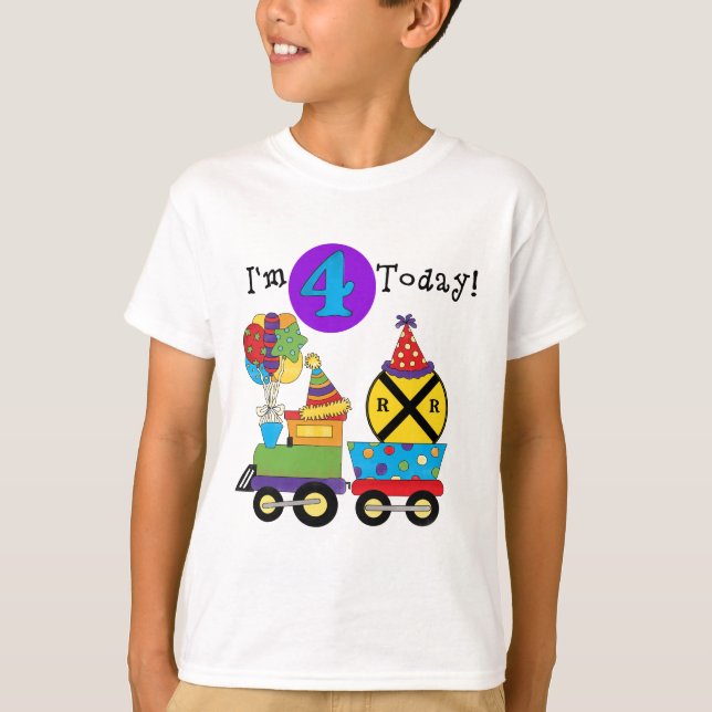 Train d'anniversaire 4e Anniversaire Tshirts et ca (Devant)