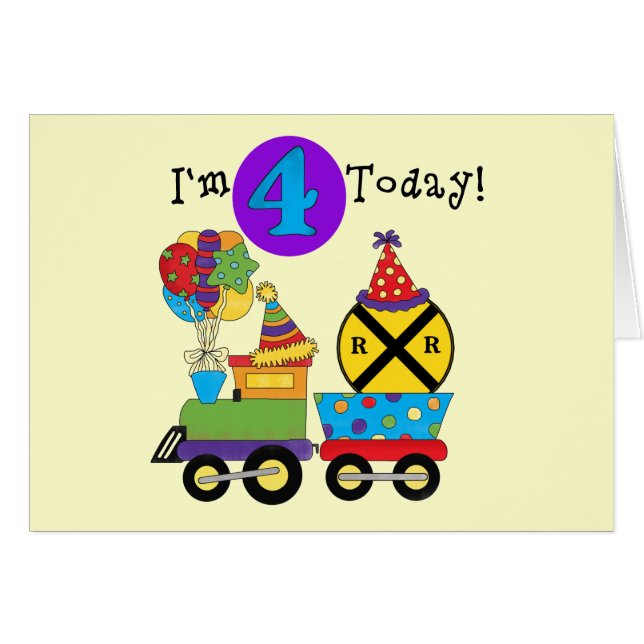 Train d'anniversaire 4e Anniversaire Tshirts et ca (Devant horizontal)