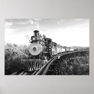 train de canne à sucre_Hawaii affiche noire et bla