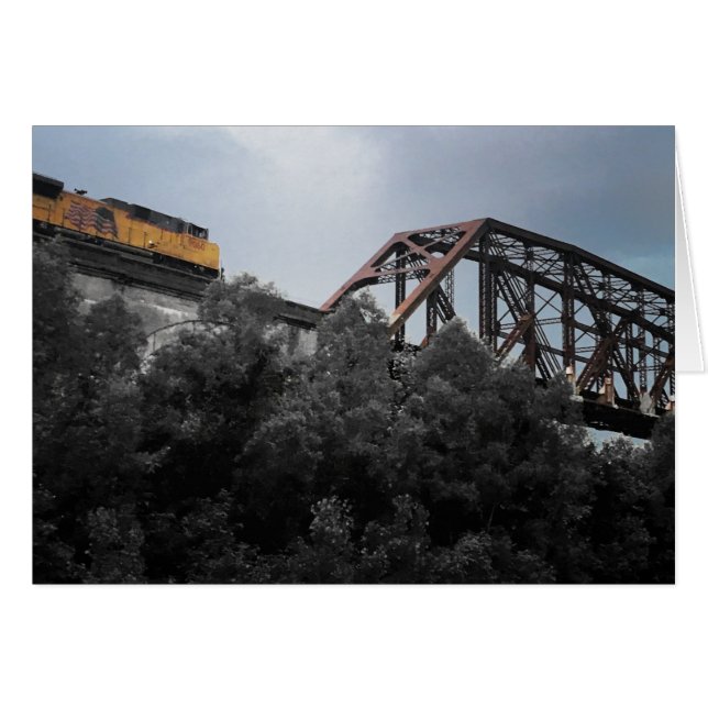 train de locomotives traversant le pont thebes (Devant horizontal)