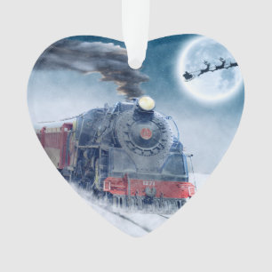 Train de minuit de Noël avec la fille et le Père
