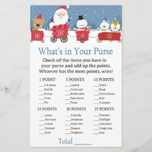 Train de Noël Qu'y a-t-il dans votre sac à main