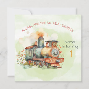 Train Engine Boy 1st. Invitation d'anniversaire
