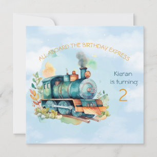 Train Engine Boy 2nd. Invitation d'anniversaire