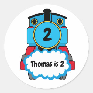 Train Happy Birthday round Sticker