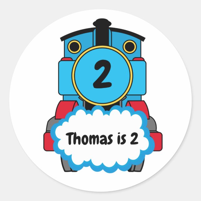 Train Happy Birthday round Sticker (Devant)