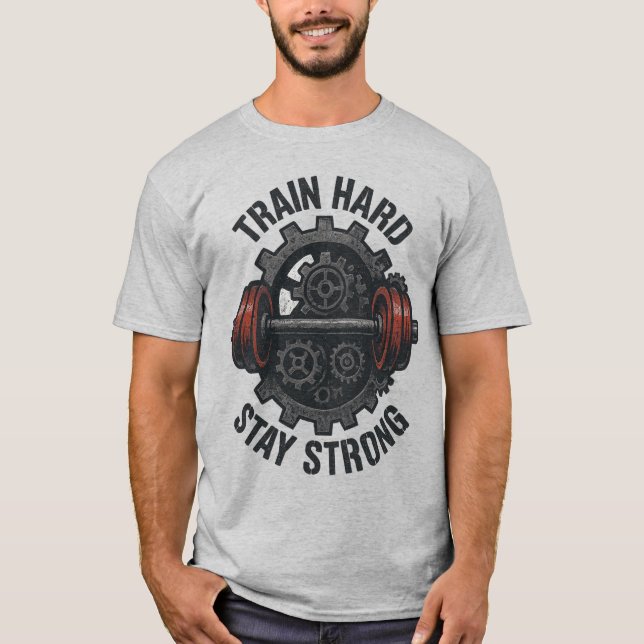 Train Hard Stay Strong T-Shirt – Motivational Tee  (Devant)