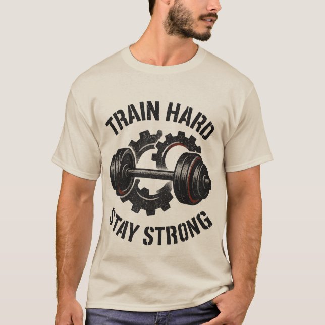 Train Hard T-Shirt – Motivational Workout Tee (Devant)