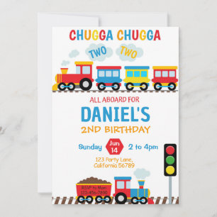 Train Invitation Anniversaire Chugga Chugga Deux D