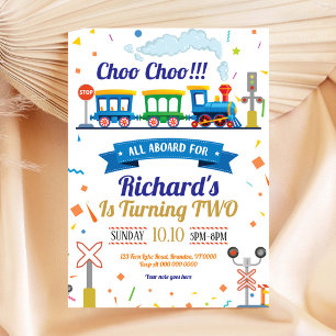 Train Invitation Anniversaire Chugga Chugga Deux D