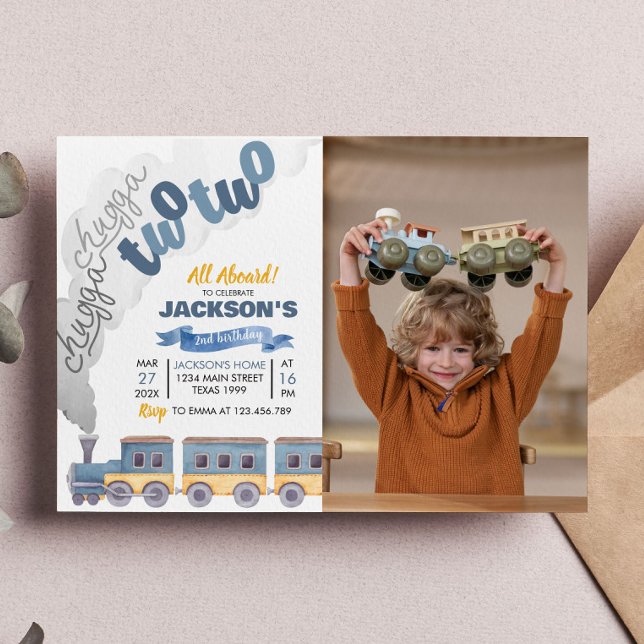 Train Invitation Anniversaire Chugga Chugga Deux D (Créateur téléchargé)