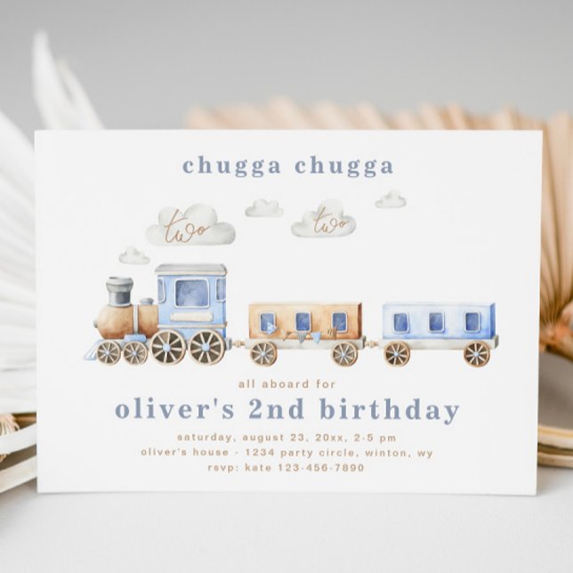 Train Invitation pour le deuxième anniversaire | T (Créateur téléchargé)