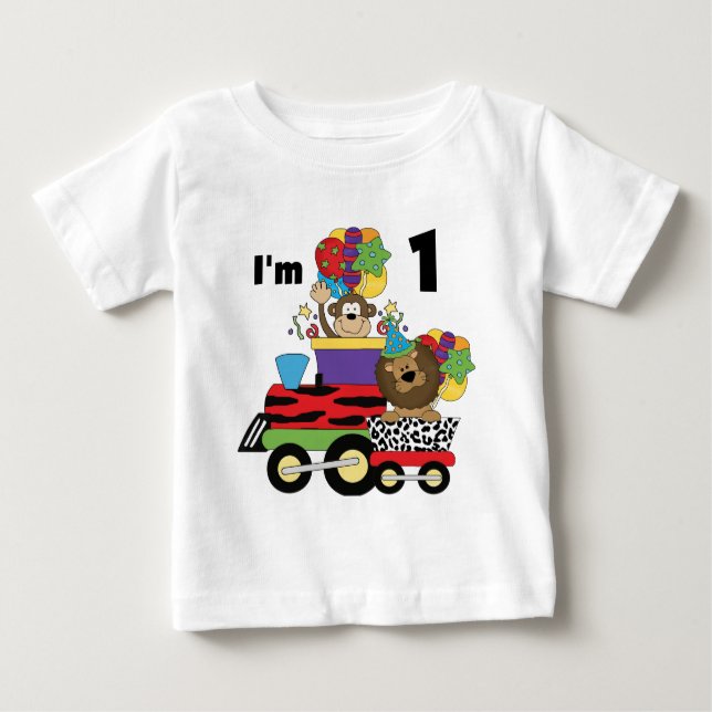 Train Jungle 1er Anniversaire T-shirts et cadeaux (Devant)