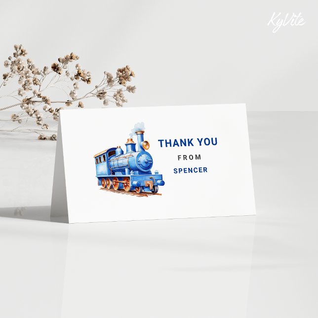 Train modifiable plié Carte de remerciements d'ann (Créateur téléchargé)