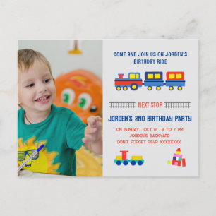 Train ride 2e anniversaire Invitation   Photo