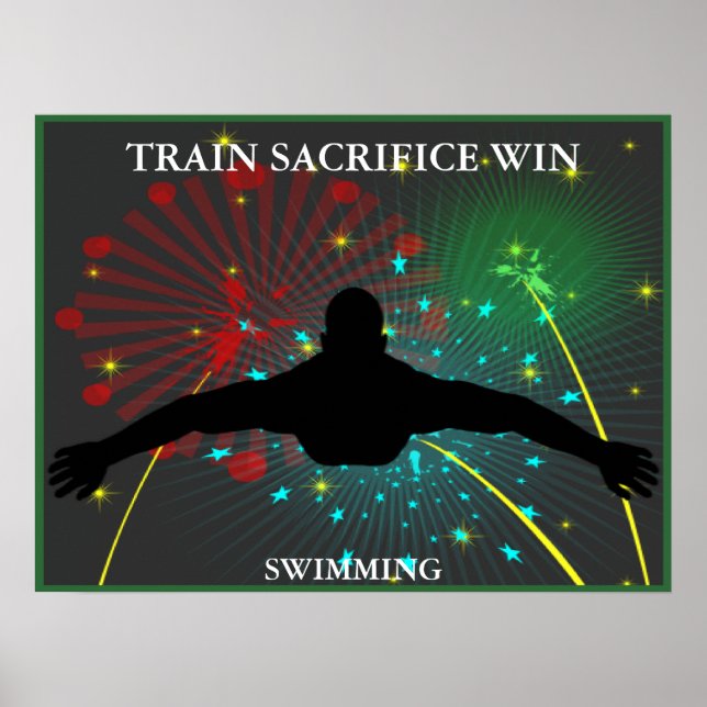 Train Sacrifice Gagner Poster de natation (Devant)