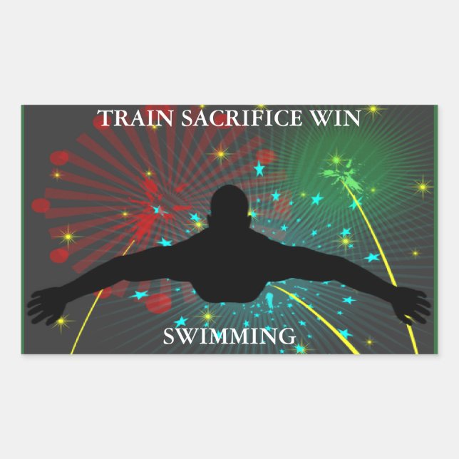 Train Sacrifice Gagnez Stickers de natation (Devant)