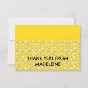 Trains Jaunes mignons en Carte de remerciements