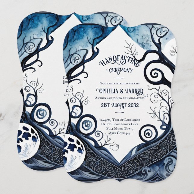 TRAITEMENT DES INVITATIONS DROUID CELTIC WICCA LUN (Devant / Derrière)