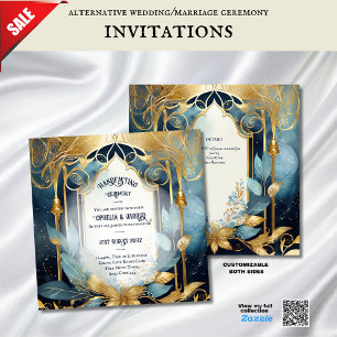 TRAITEMENT DES INVITATIONS OR TURQUOISE