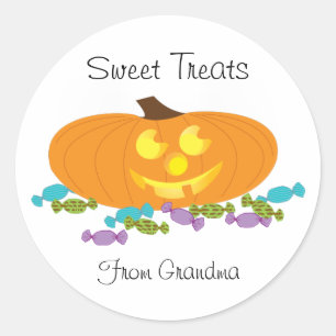 Traitements sucrés d'Halloween avec un autocollant
