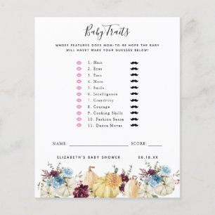 Traits de bébé Jeu de Baby Shower
