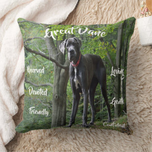 Traits de Grand Danois Coussin de Lancer Accents d